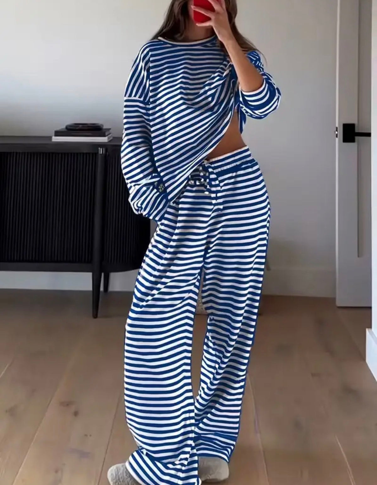 Blue Striped Lounge Set