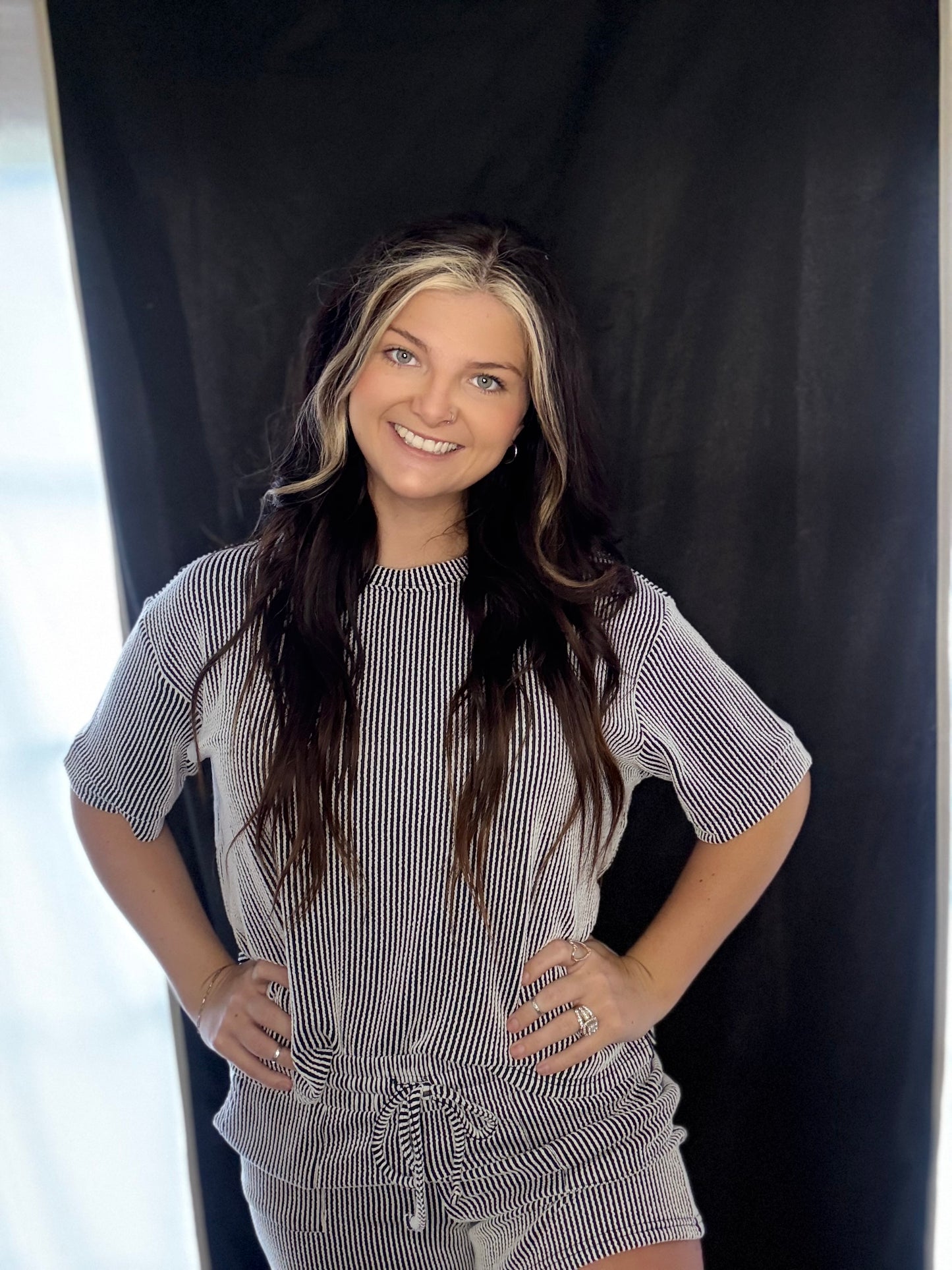 B & W Top & Short Set