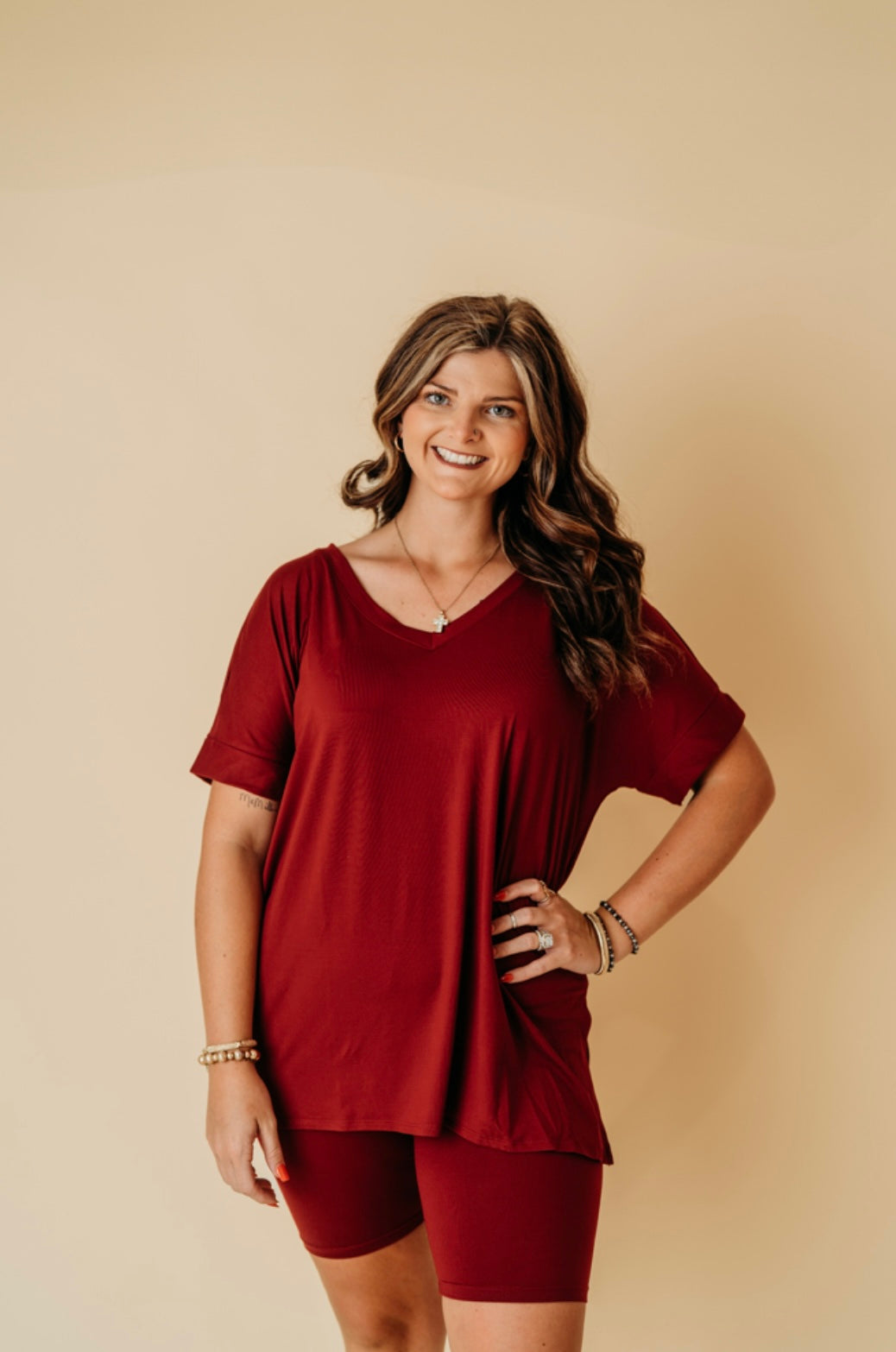 Cabernet Top/Biker shorts set