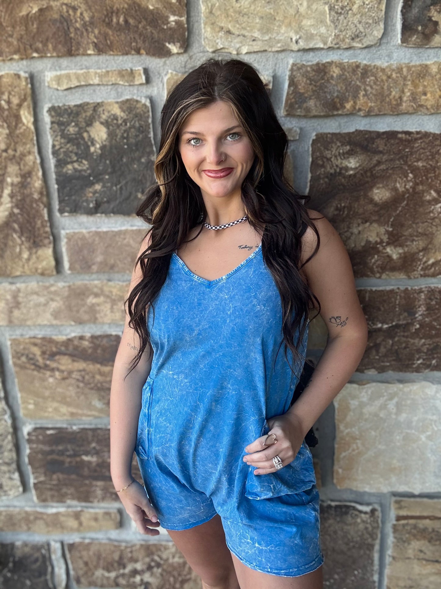 Sky blue romper