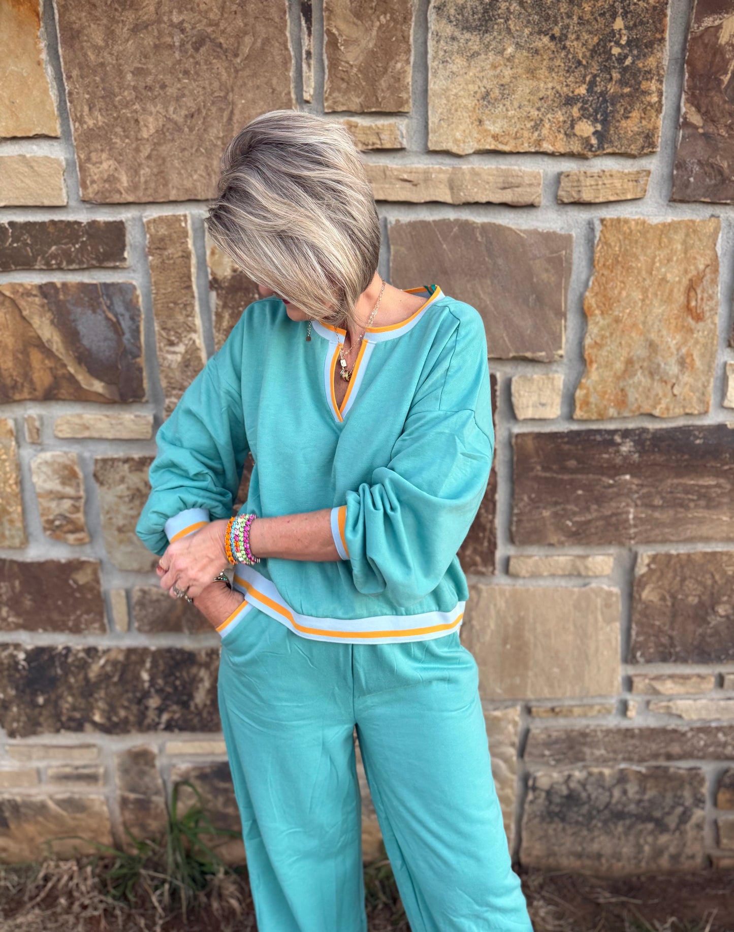 Teal Top/Pants Set
