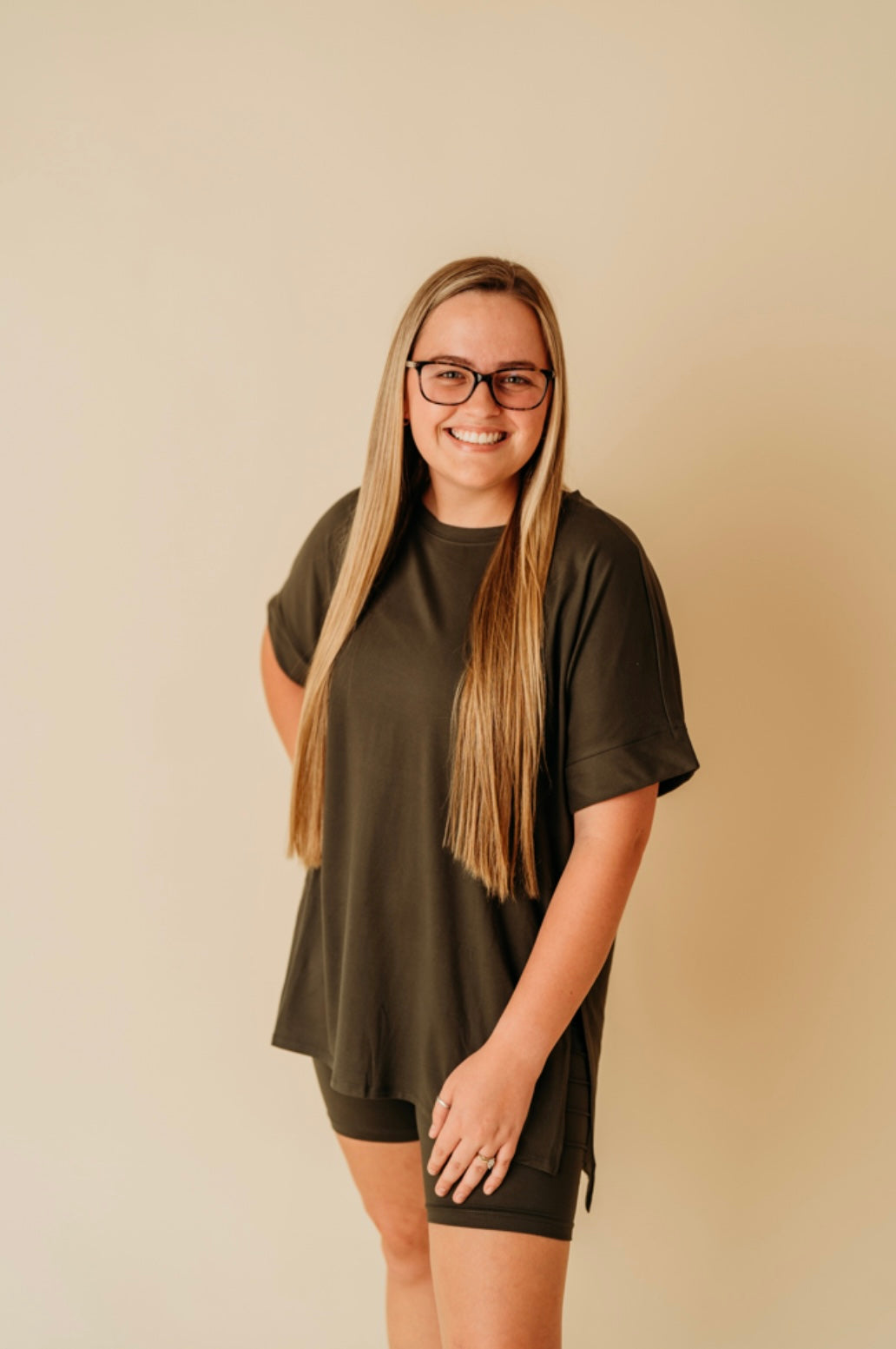 DK Olive Top/Biker shorts set