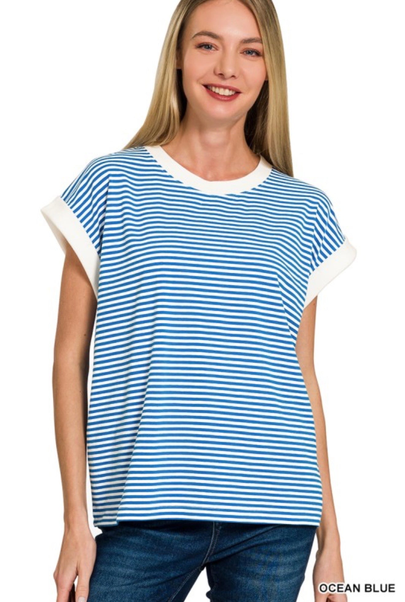 Blue Striped Top