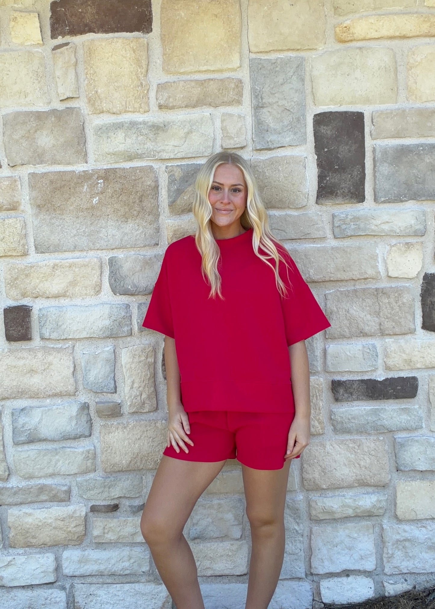 Red Ribbed Set