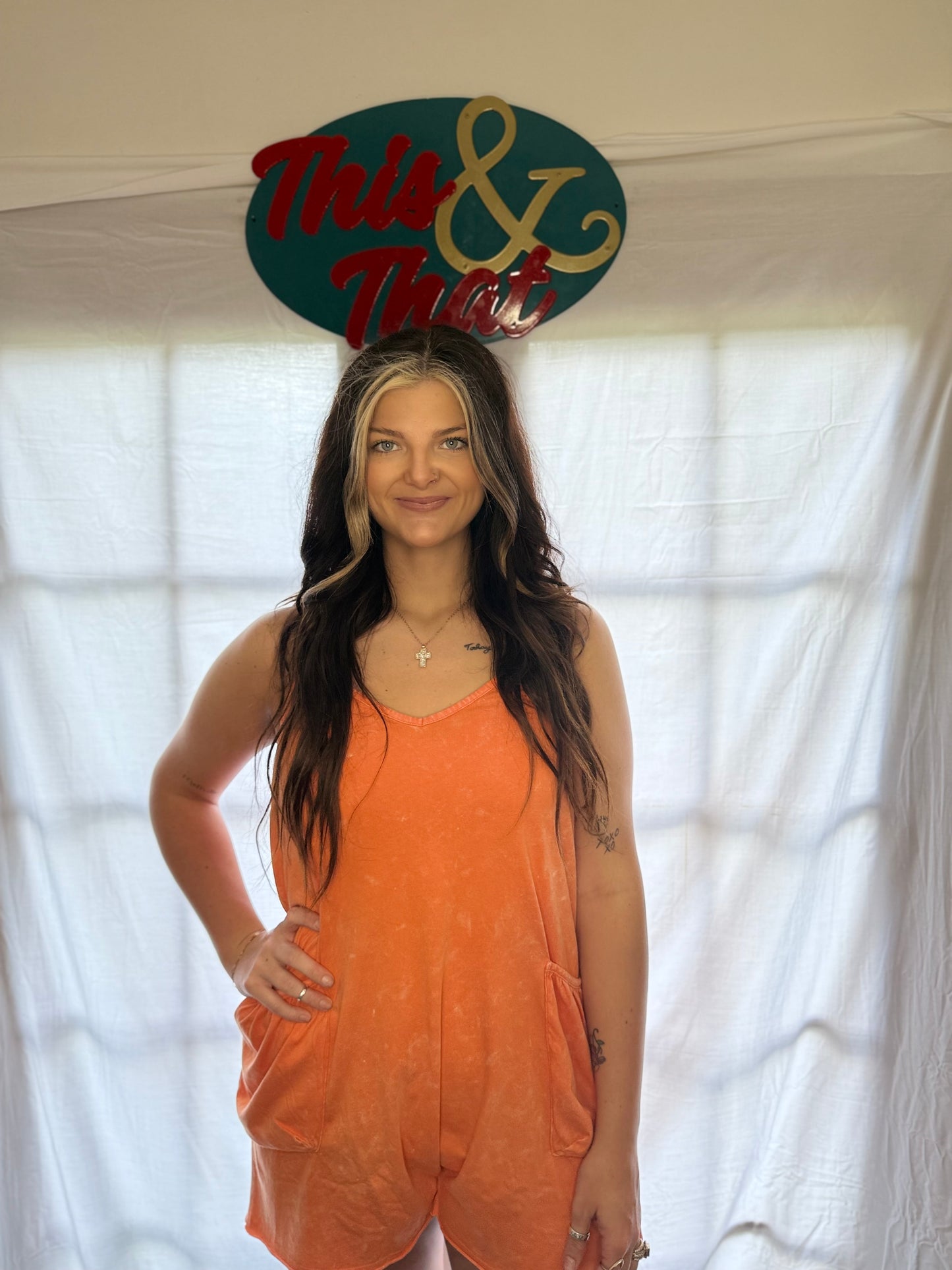 Sunset Acid wash romper