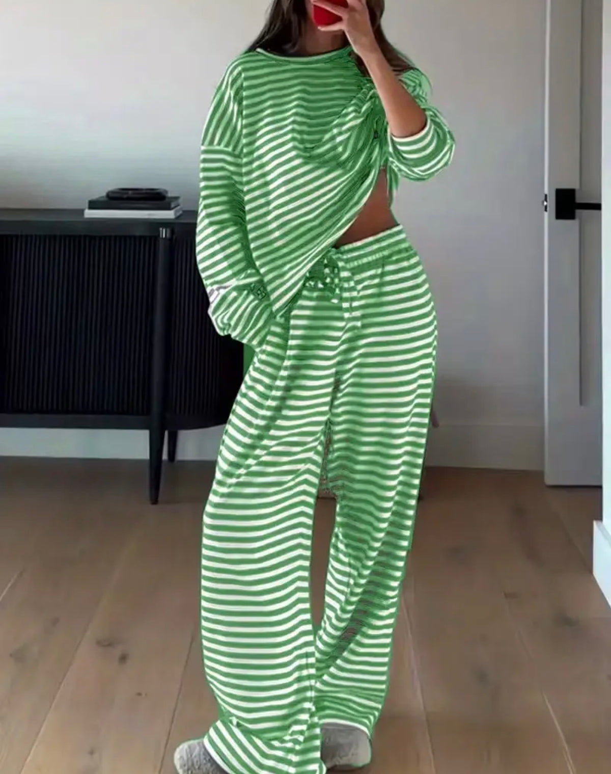 Green Striped Lounge Set