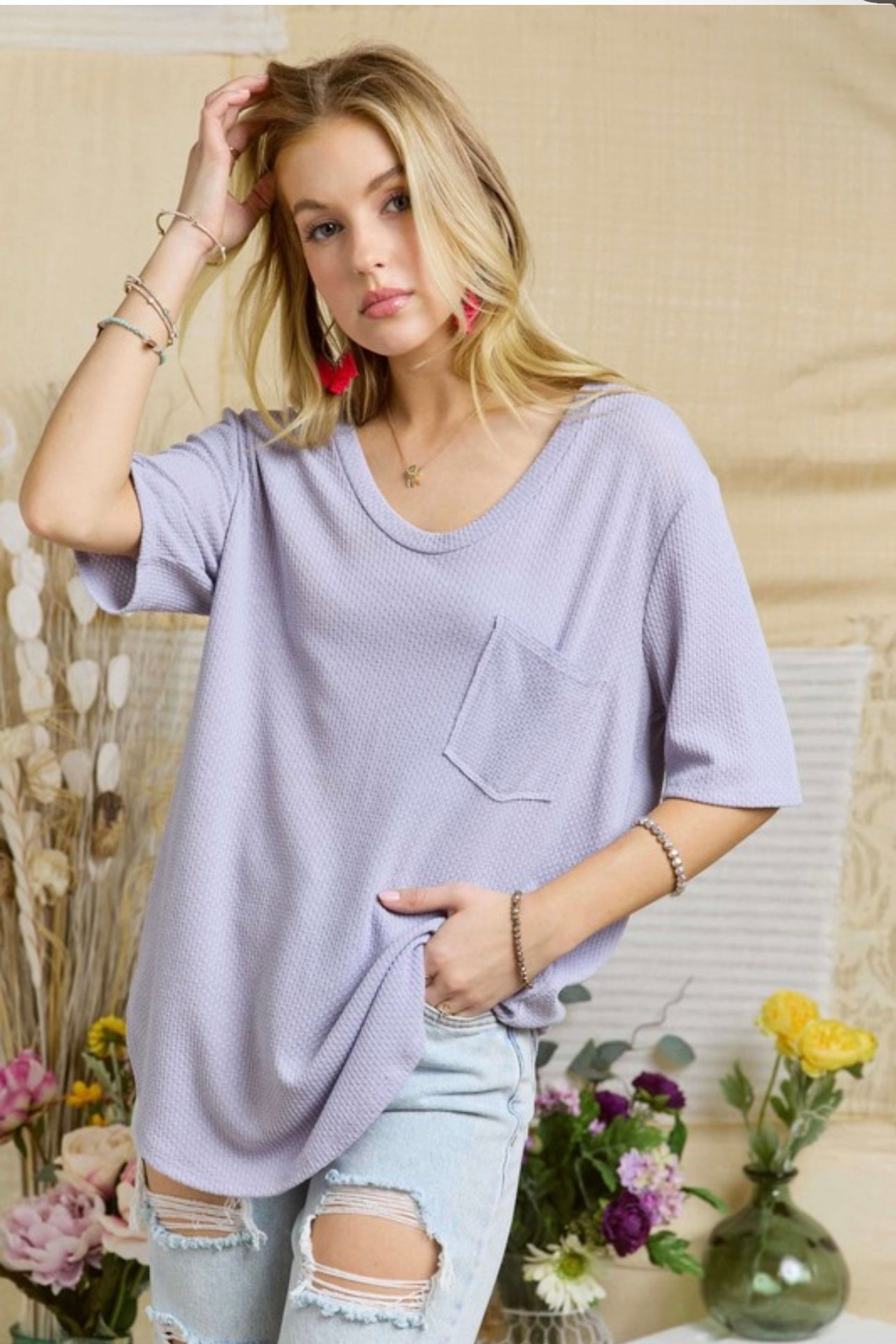 Lavender Tunic Top