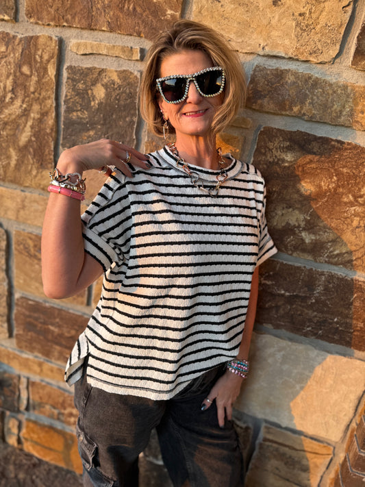 B&W bold stripe top