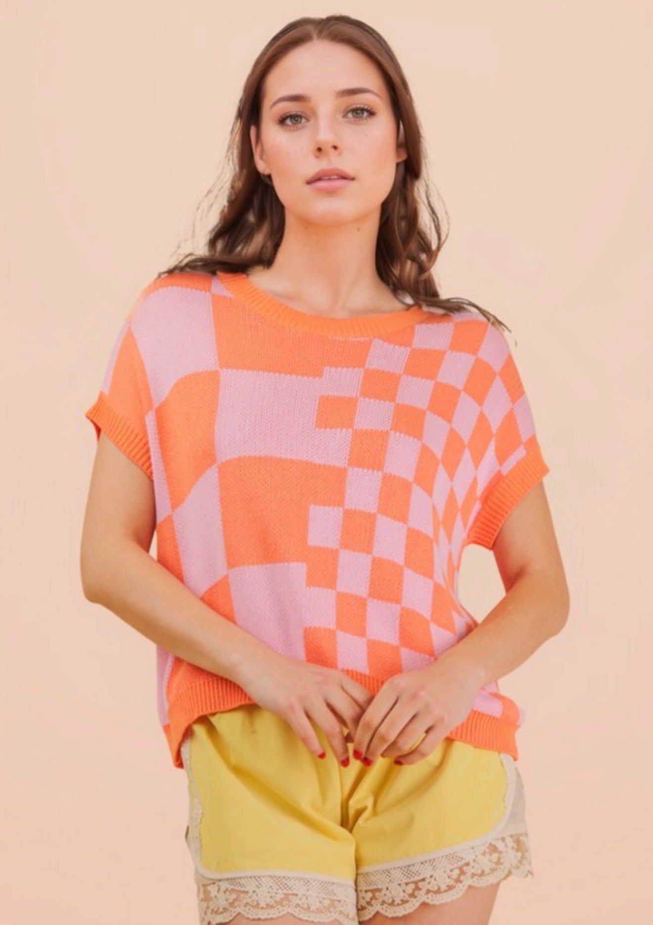 Mango Mix Checkered Top