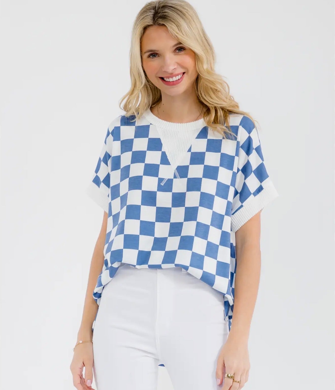 Denim Blue Checkered Too