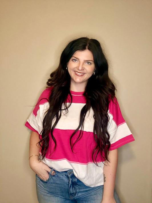 Hot Pink Exposed Seam Top