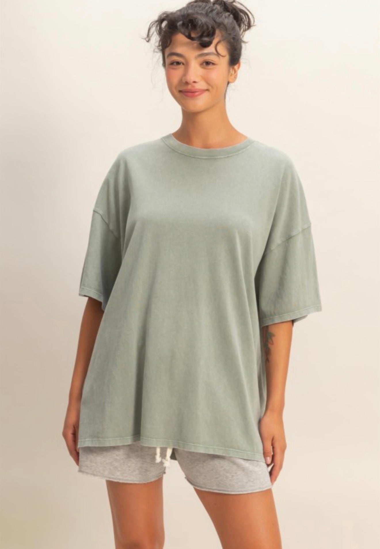 Sage Green Washed Top