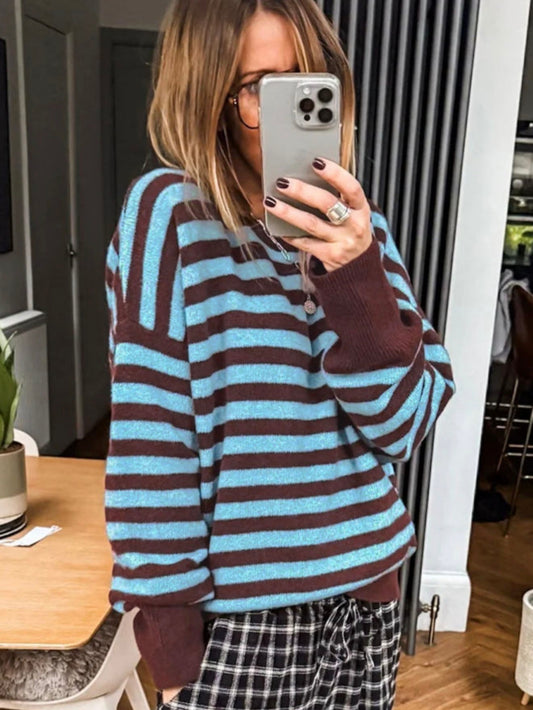 Brown/Blue Striped Sweater