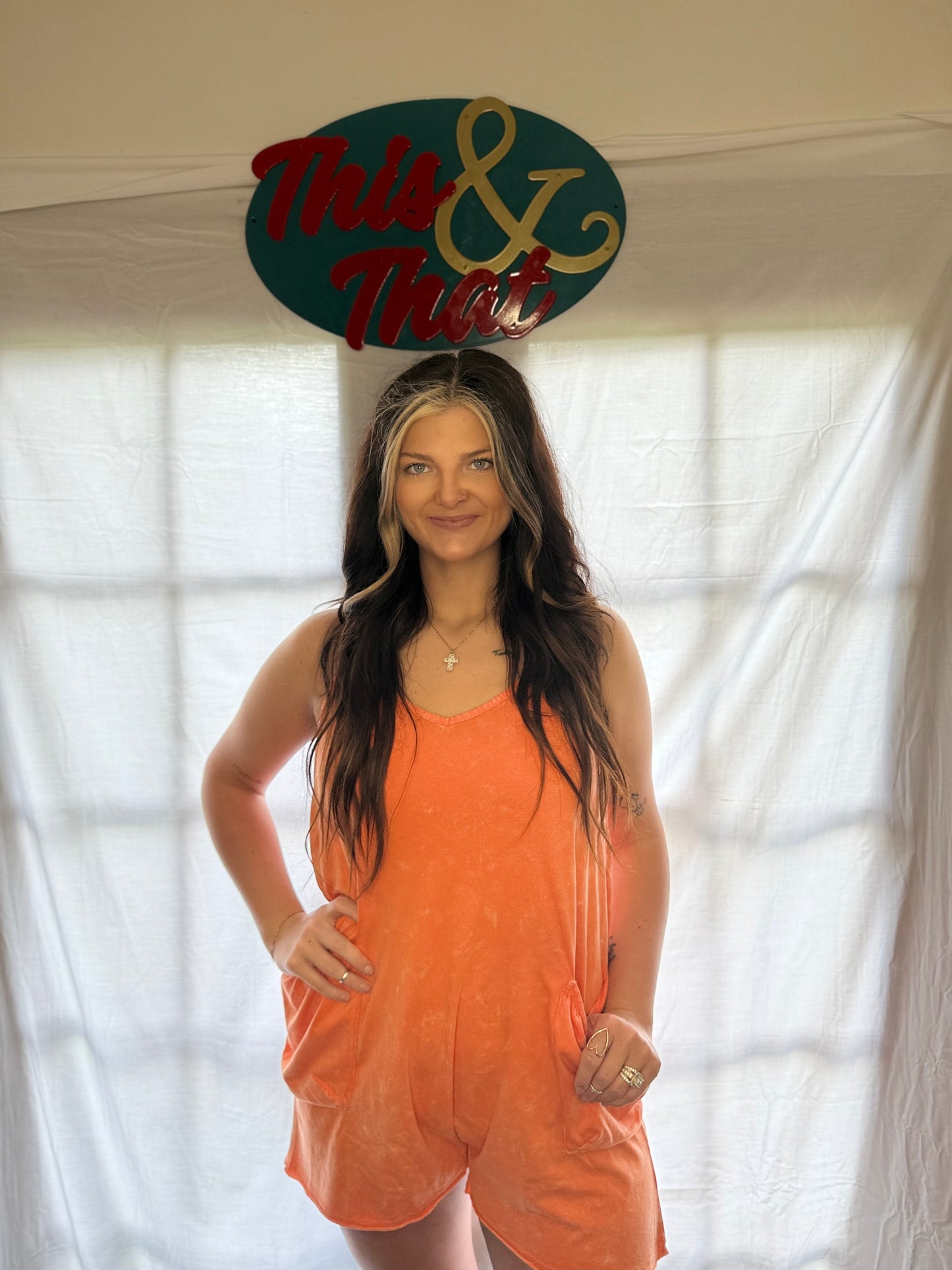 Sunset Acid wash romper