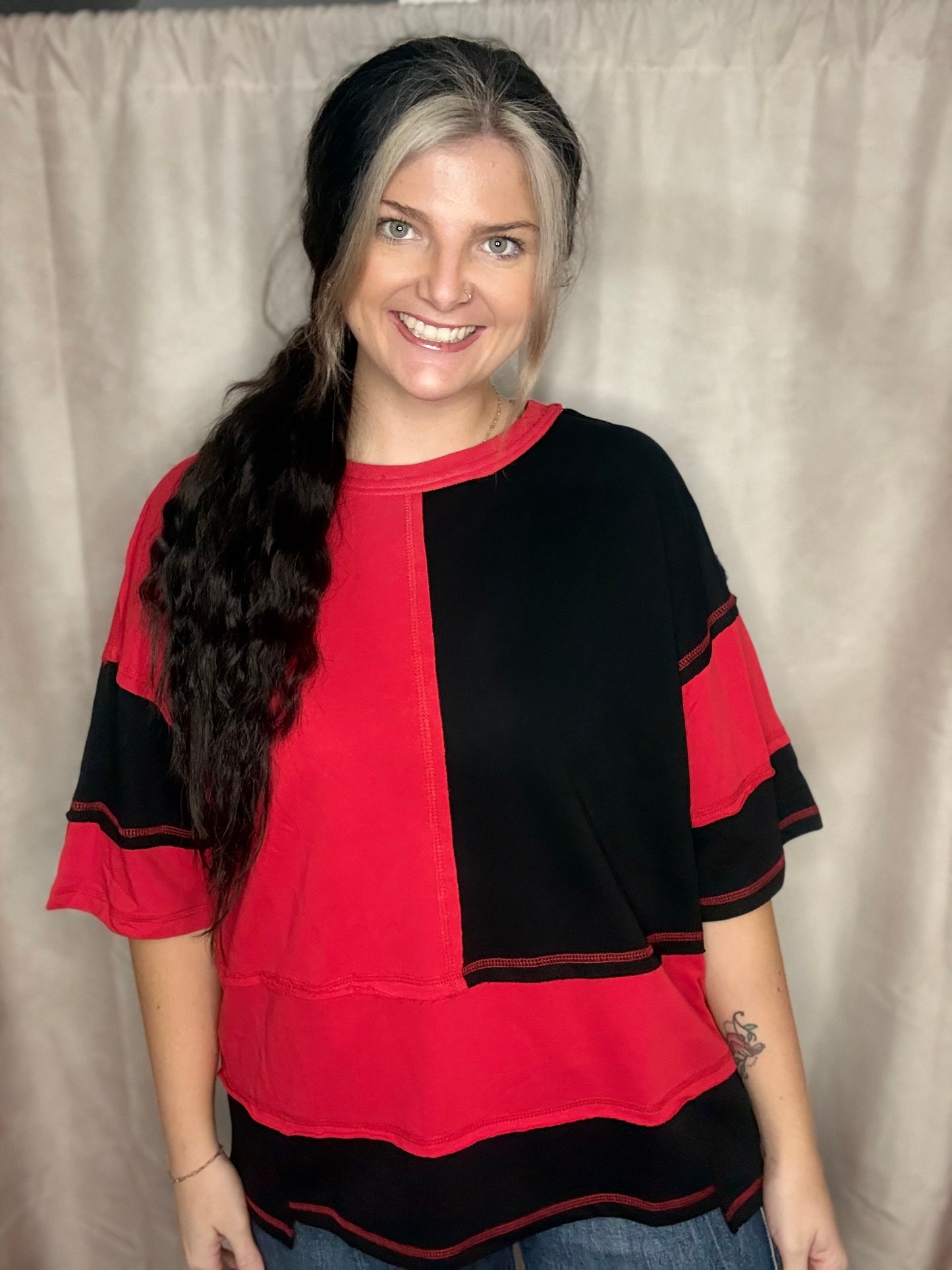 Oversized Colorblock Game Day Top