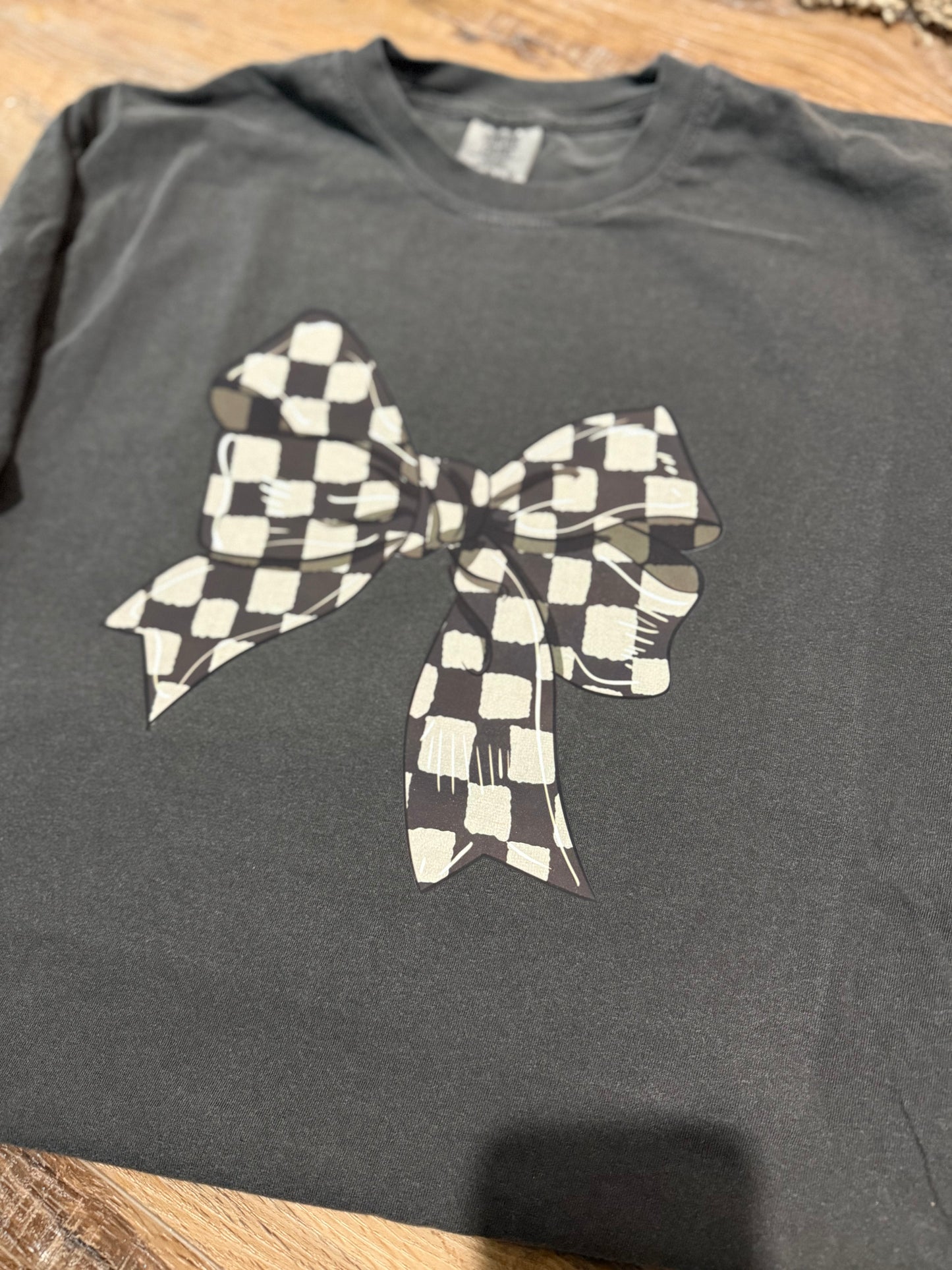 Checkered Bow tee