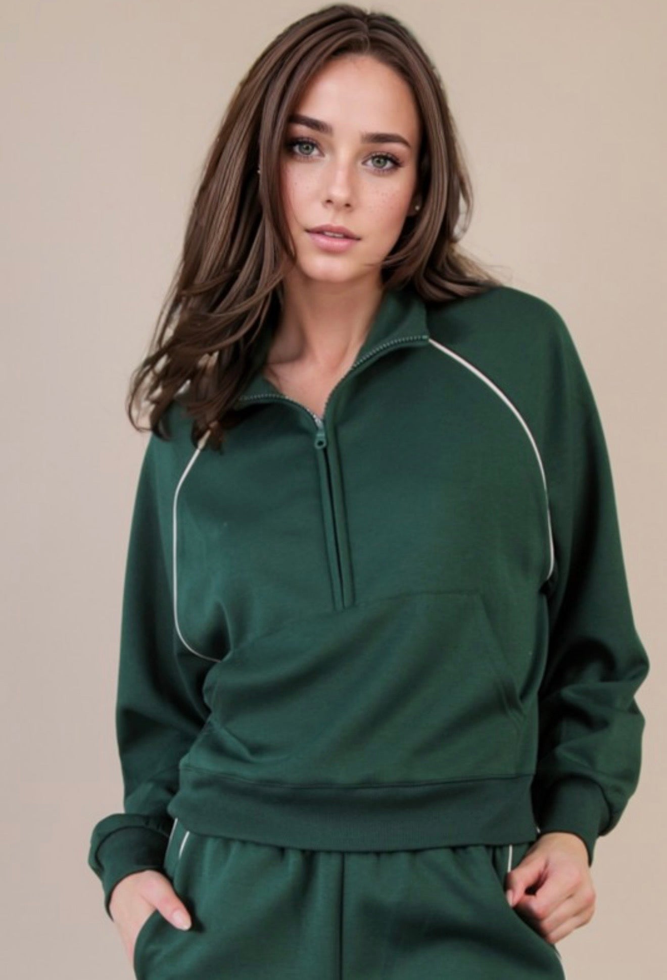 Green Half Zip Pullover