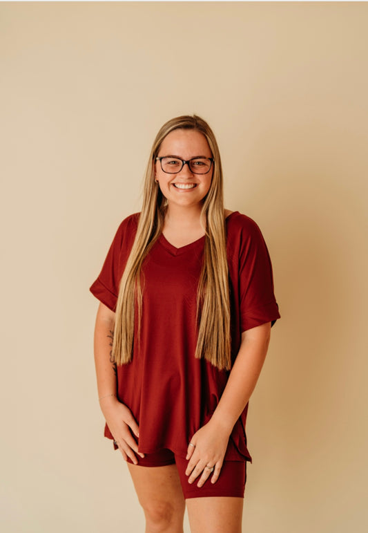 Cabernet Top/Biker shorts set