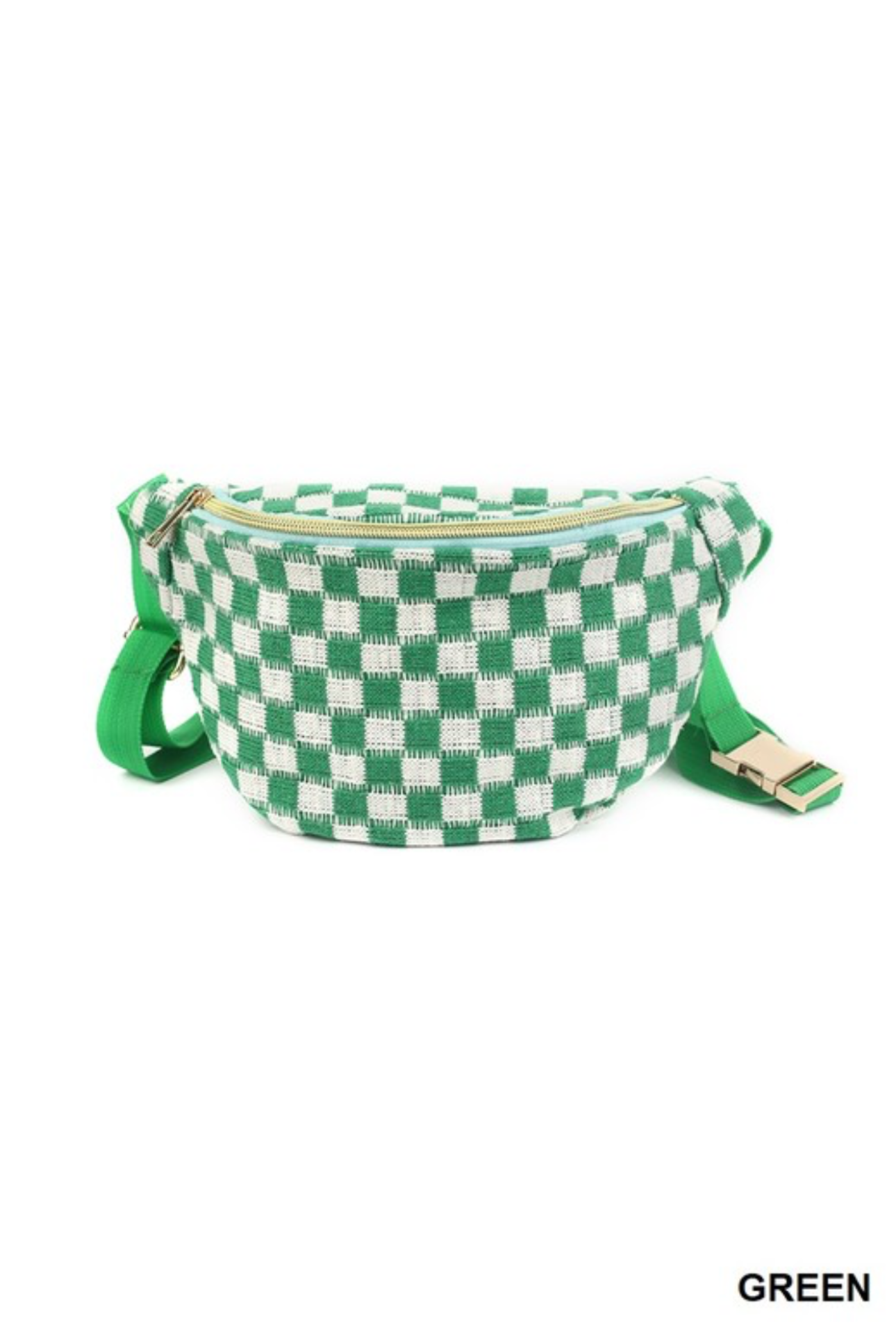 Green checkered Cross body bag