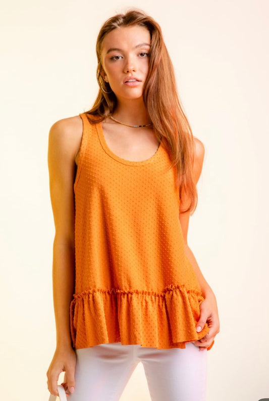 Orange dotted tank