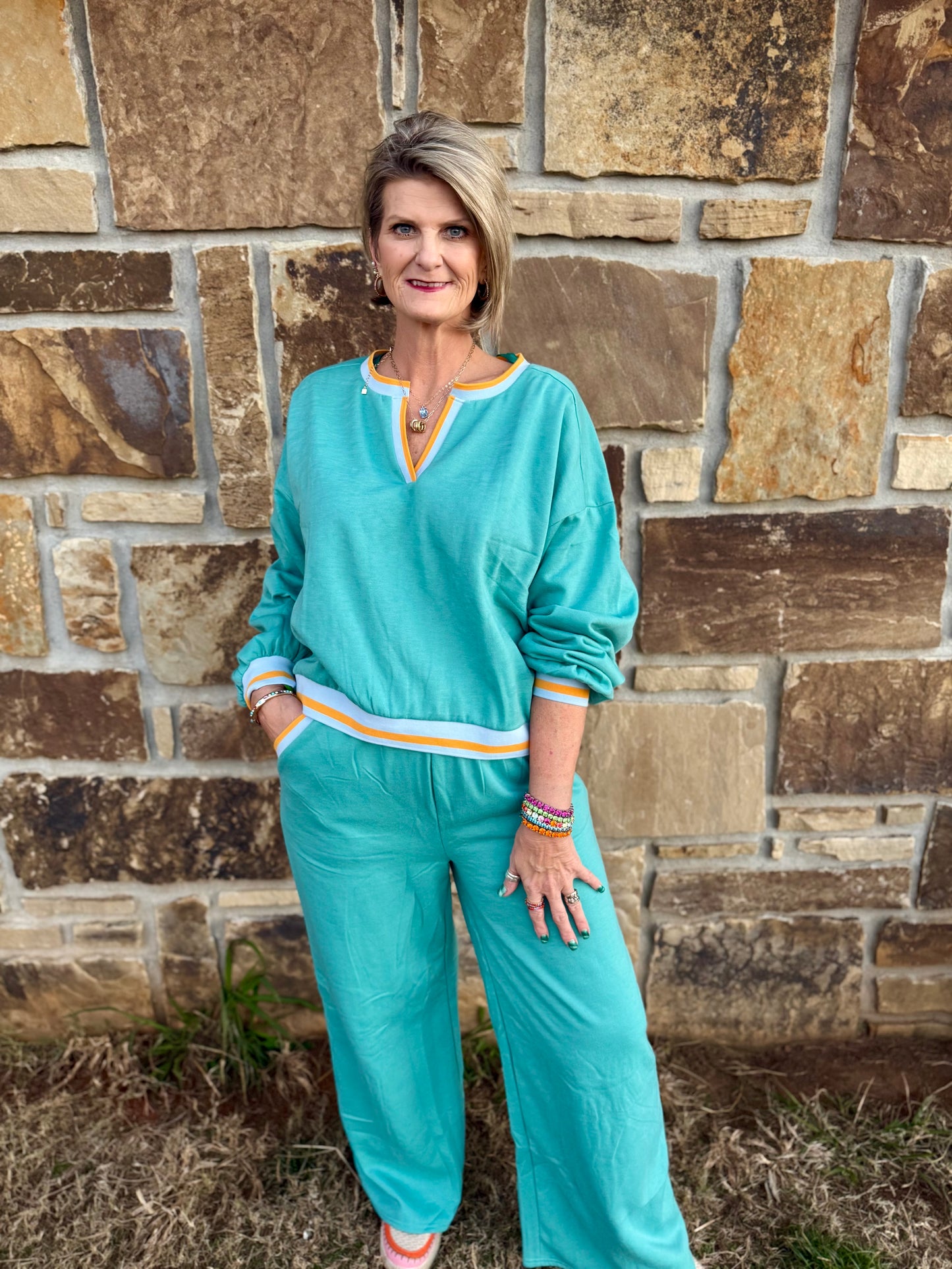Teal Top/Pants Set