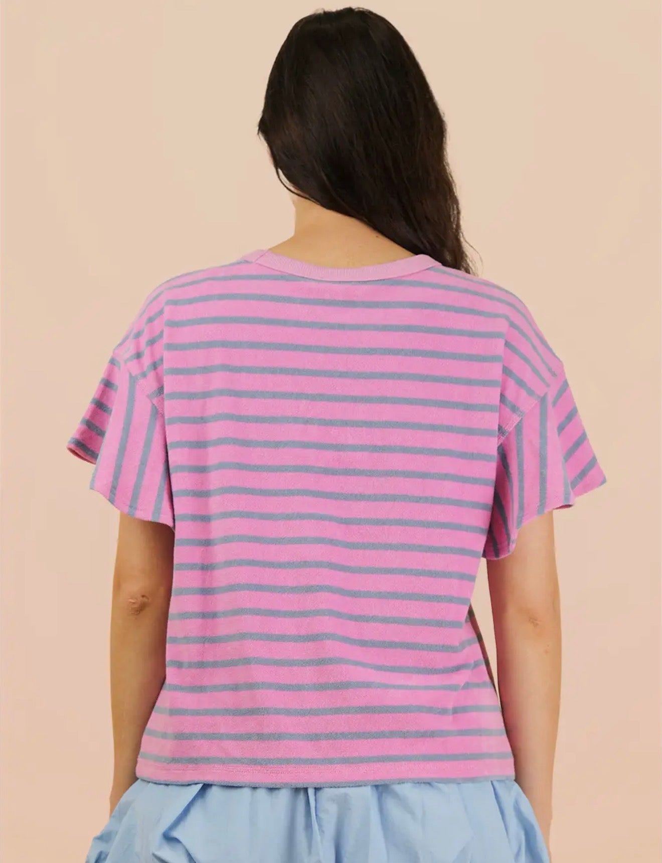 Purple/Denim Oversized Stripe Knit Top