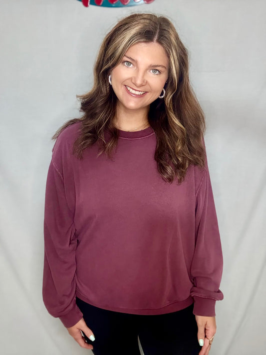 Dark Cherry Oversized Sweatshirt