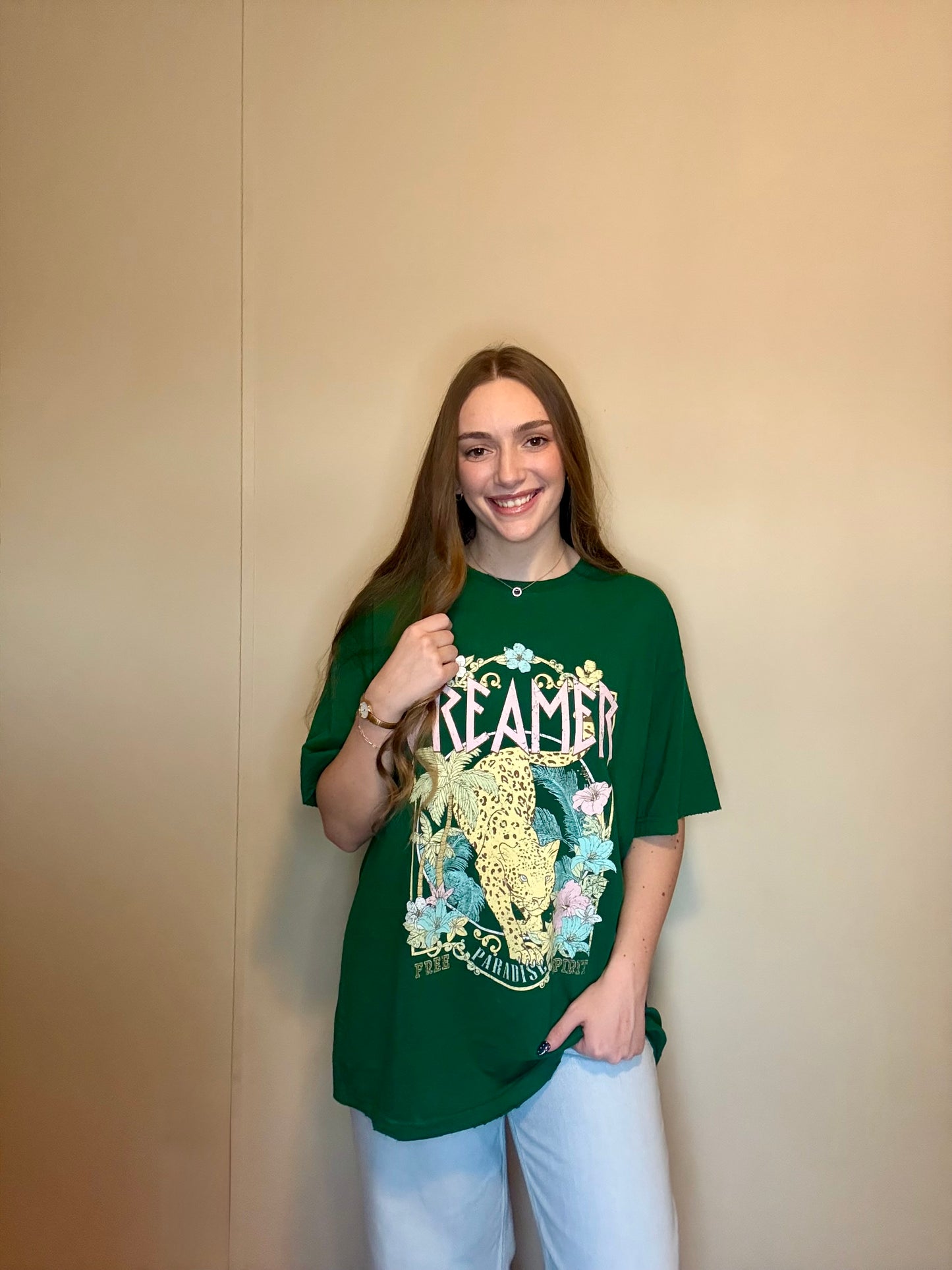 Green Oversized Dreamer Tee