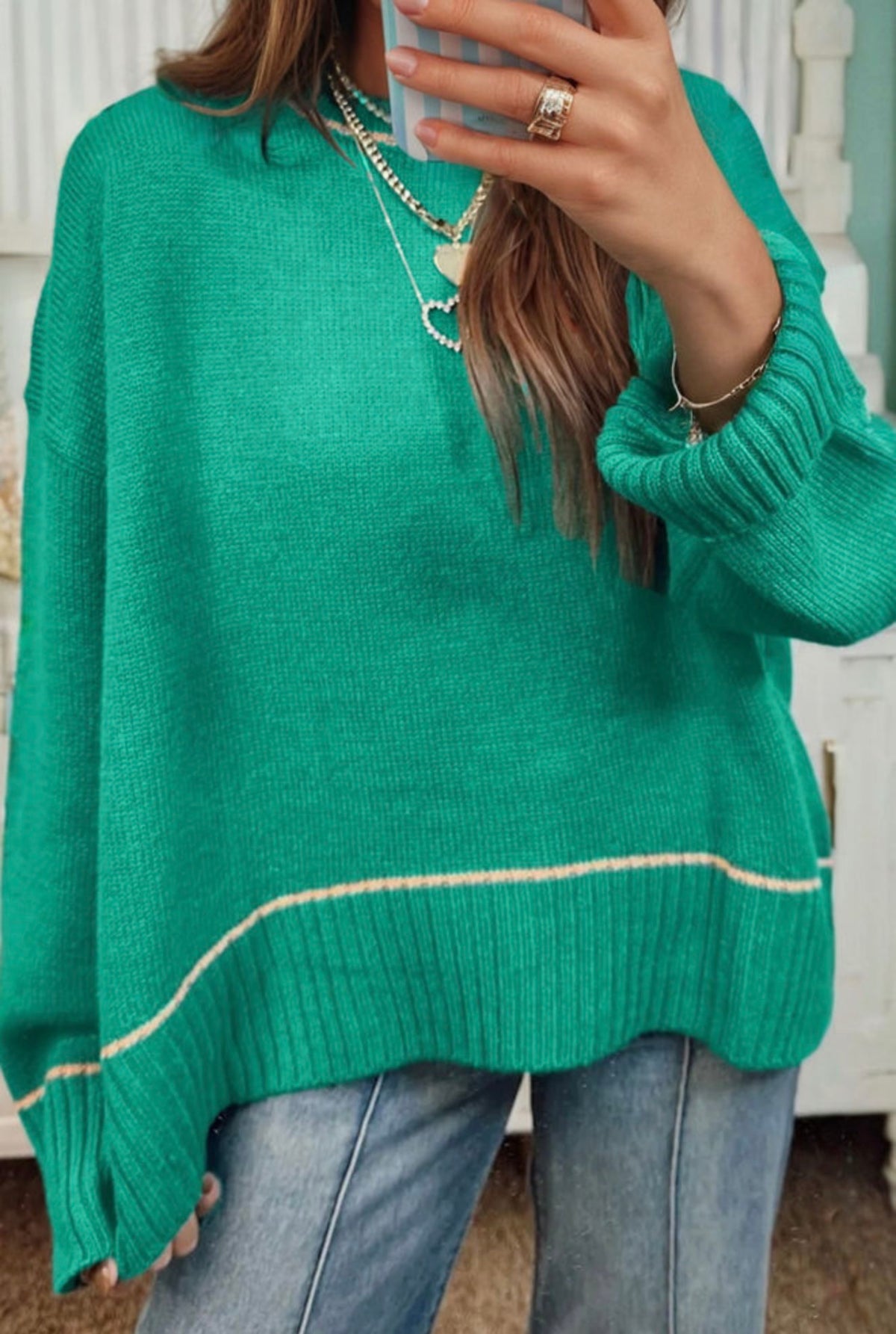 Sea Green Oversized Sweater
