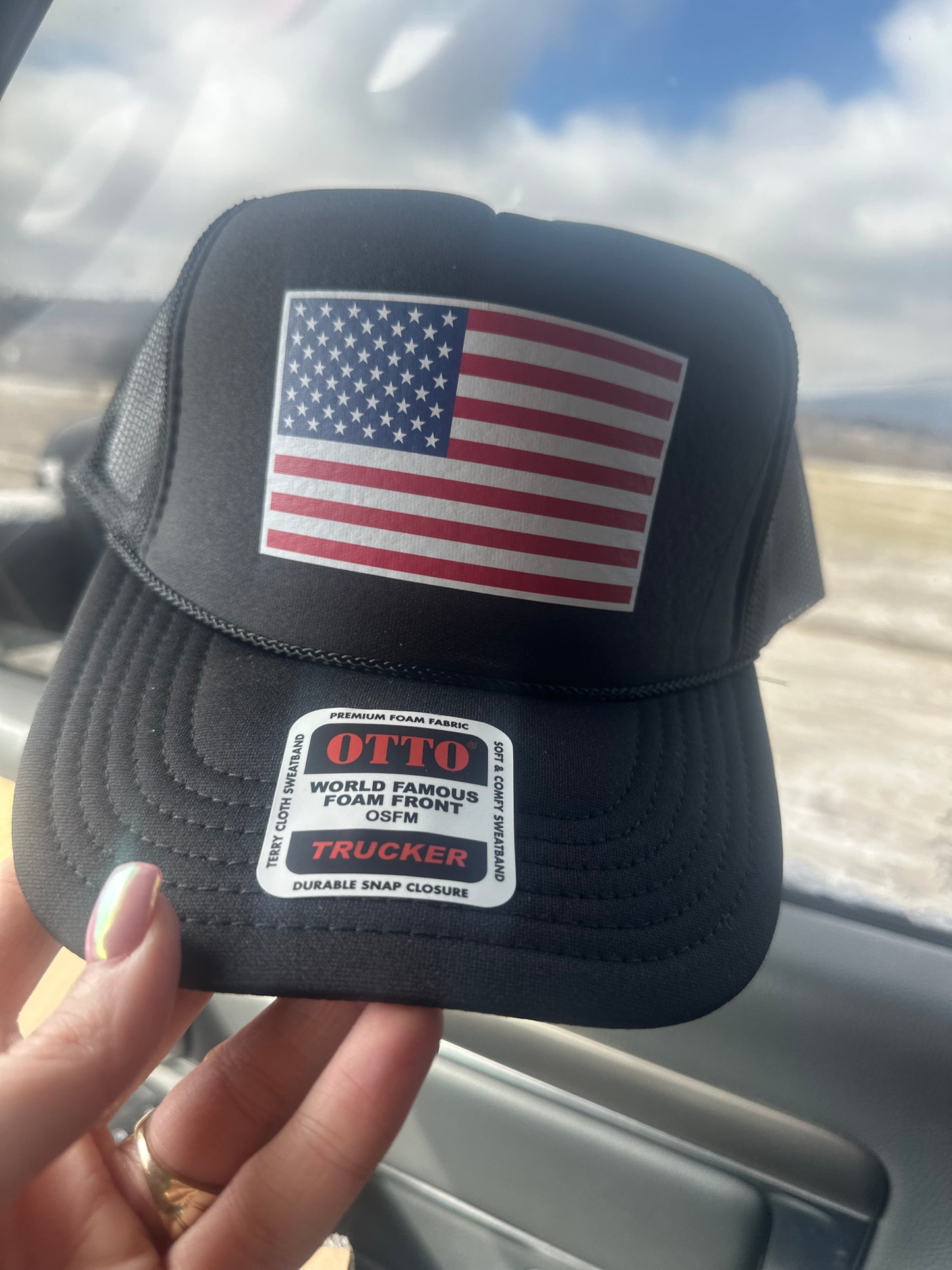 American Flag Trucker hat