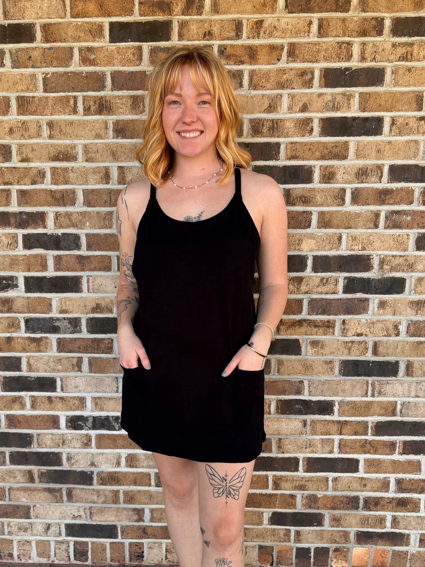 Black Dress W/Built in romper