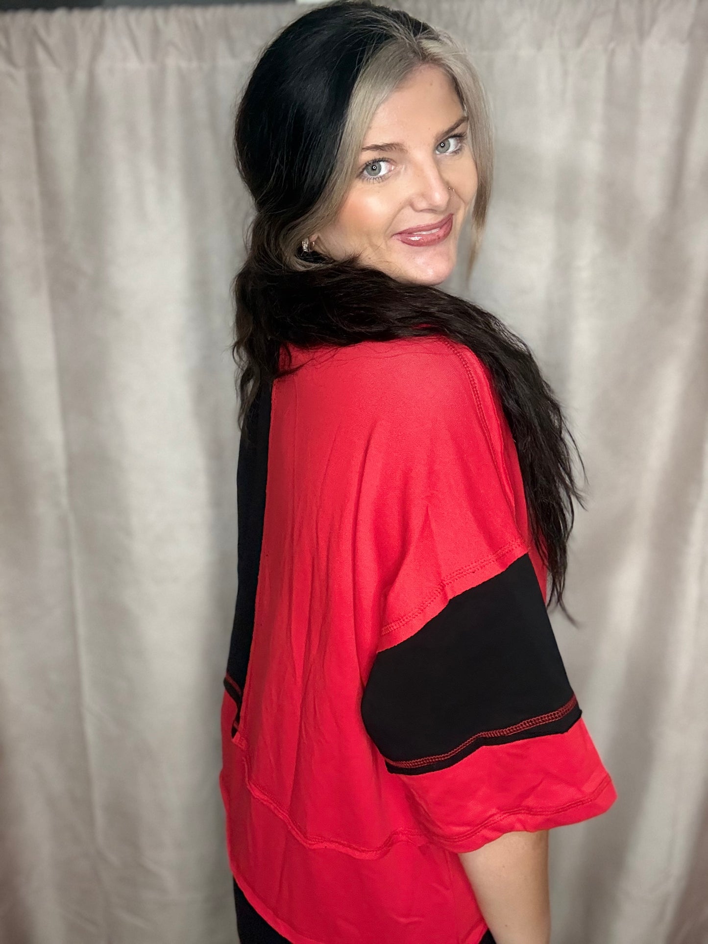 Oversized Colorblock Game Day Top
